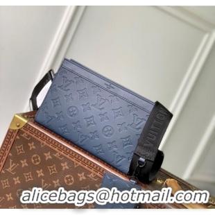 Well Crafted Louis Vuitton Mens Gaston Wearable Wallet in Monogram Shadow Leather M81115 Navy Blue 2025