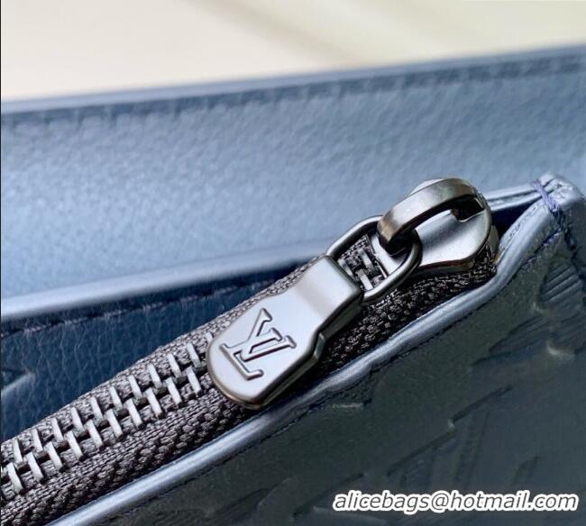 Well Crafted Louis Vuitton Mens Gaston Wearable Wallet in Monogram Shadow Leather M81115 Navy Blue 2025