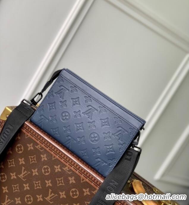 Well Crafted Louis Vuitton Mens Gaston Wearable Wallet in Monogram Shadow Leather M81115 Navy Blue 2025
