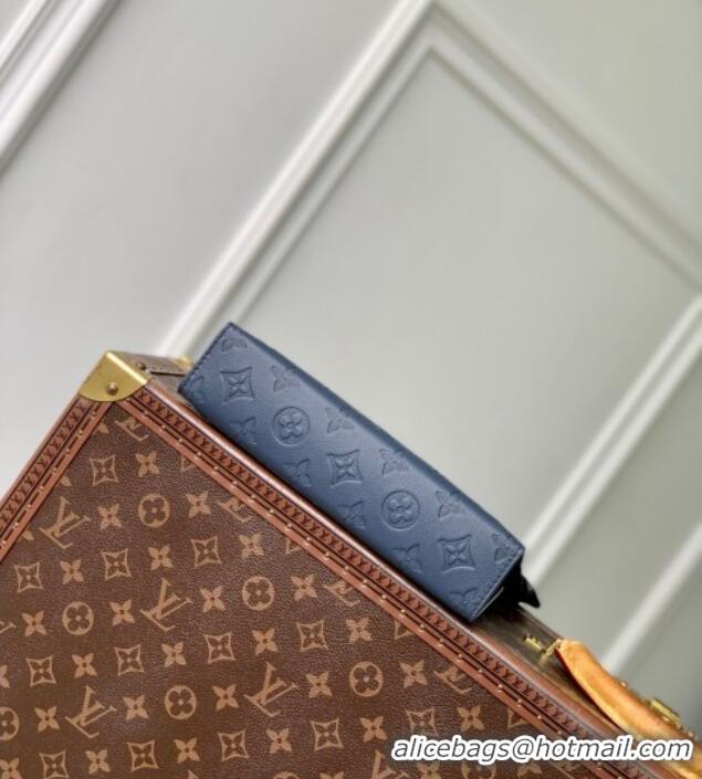 Well Crafted Louis Vuitton Mens Gaston Wearable Wallet in Monogram Shadow Leather M81115 Navy Blue 2025