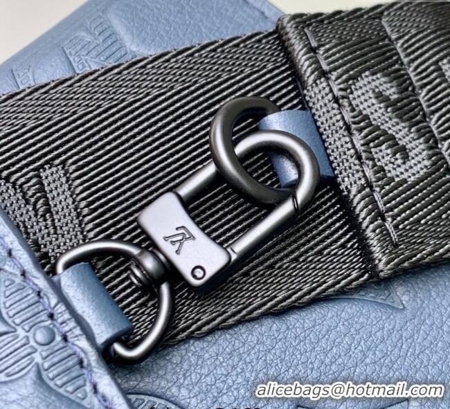 Well Crafted Louis Vuitton Mens Gaston Wearable Wallet in Monogram Shadow Leather M81115 Navy Blue 2025