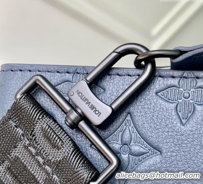 Well Crafted Louis Vuitton Mens Gaston Wearable Wallet in Monogram Shadow Leather M81115 Navy Blue 2025