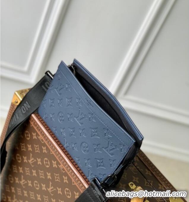 Well Crafted Louis Vuitton Mens Gaston Wearable Wallet in Monogram Shadow Leather M81115 Navy Blue 2025