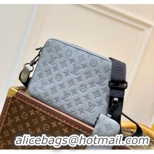 Buy Discount Louis Vuitton Mens Duo Messenger Bag in Monogram Shadow Leather Grey M46104 2025
