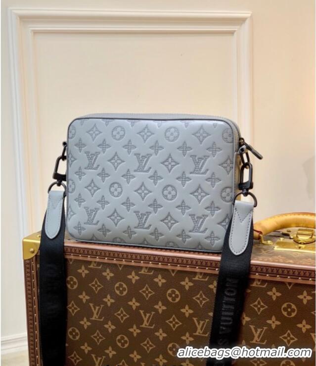 Buy Discount Louis Vuitton Mens Duo Messenger Bag in Monogram Shadow Leather Grey M46104 2025