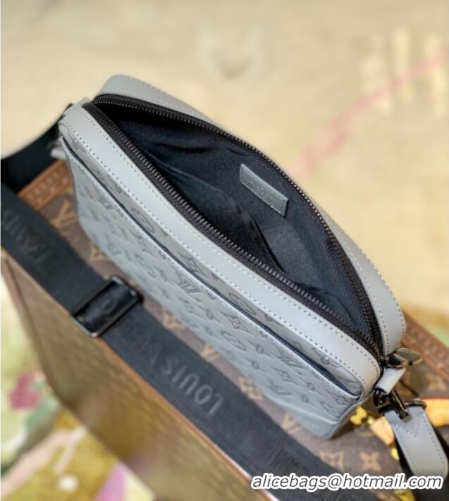 Buy Discount Louis Vuitton Mens Duo Messenger Bag in Monogram Shadow Leather Grey M46104 2025