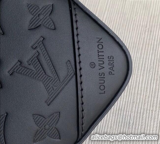 Best Price Louis Vuitton Mens Duo Messenger Bag in Monogram Shadow Leather M69827 Black 2025