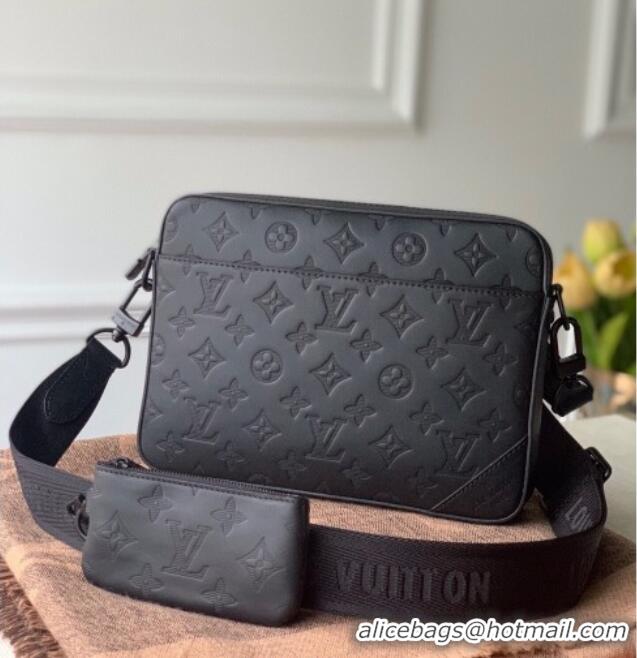 Best Price Louis Vuitton Mens Duo Messenger Bag in Monogram Shadow Leather M69827 Black 2025