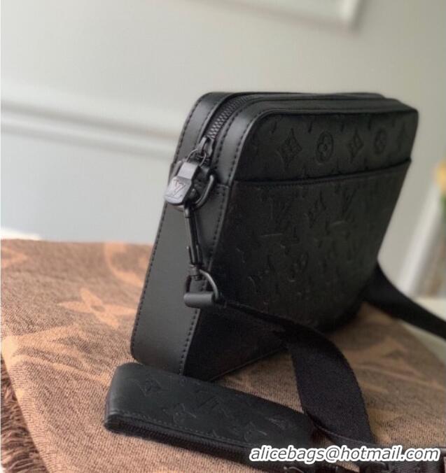 Best Price Louis Vuitton Mens Duo Messenger Bag in Monogram Shadow Leather M69827 Black 2025