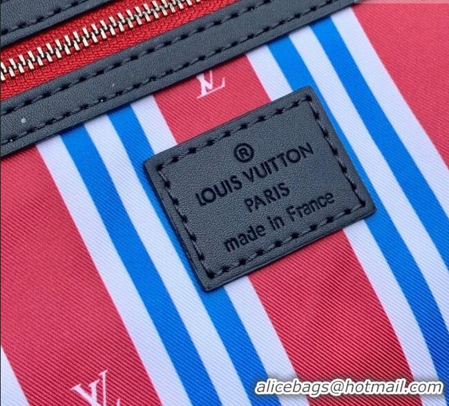 Top Grade Louis Vuitton Mens Keepall Bandouliere 50 Travel bag in Monogram Heritage Canvas M14837 Blue 2025