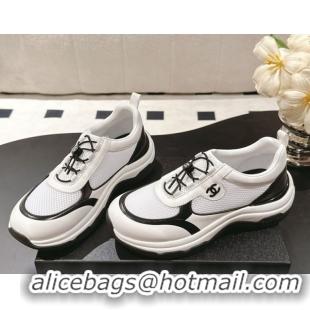 Low Price Chanel Calfskin and Mesh Sneakers White 2025 CH061006