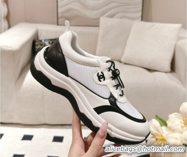 Low Price Chanel Calfskin and Mesh Sneakers White 2025 CH061006