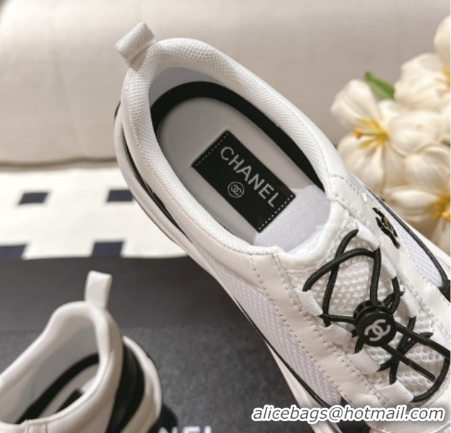 Low Price Chanel Calfskin and Mesh Sneakers White 2025 CH061006