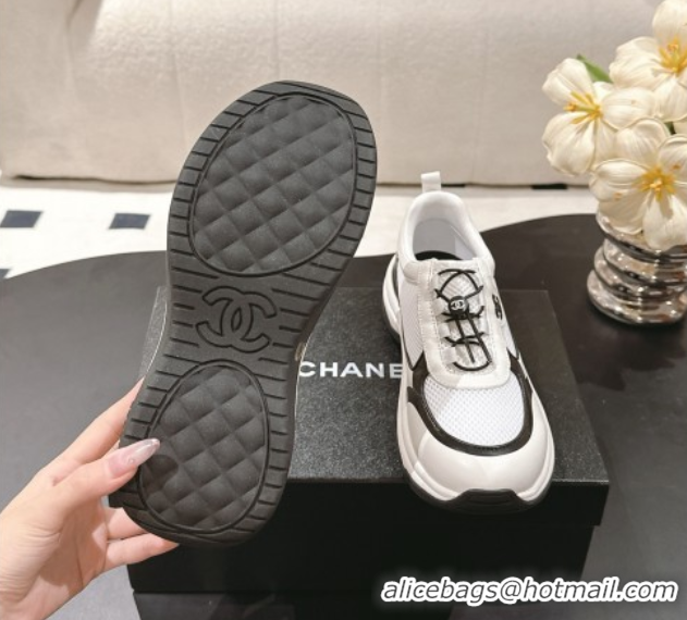 Low Price Chanel Calfskin and Mesh Sneakers White 2025 CH061006