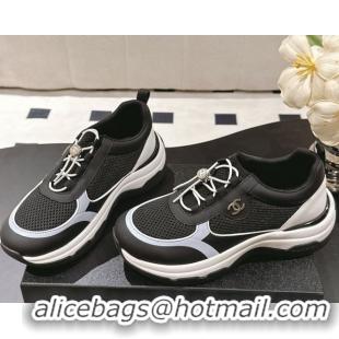 Good Quality Chanel Calfskin and Mesh Sneakers Black 2025 CH061006