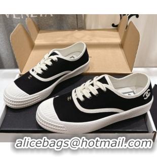 Best Product Chanel Canvas Sneakers Black 2025 CH061007