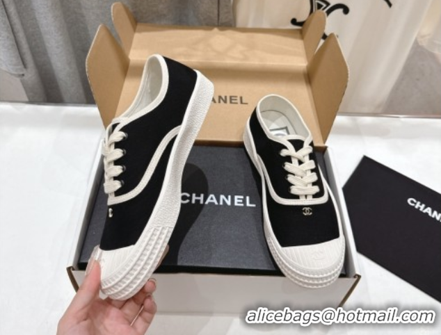 Best Product Chanel Canvas Sneakers Black 2025 CH061007