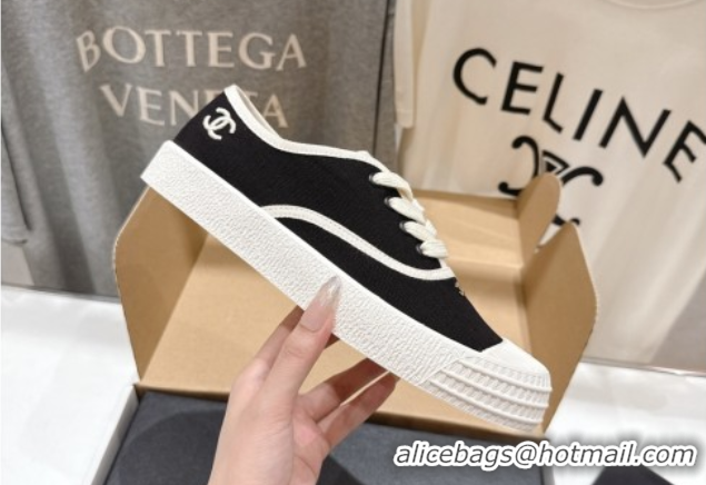 Best Product Chanel Canvas Sneakers Black 2025 CH061007