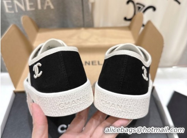 Best Product Chanel Canvas Sneakers Black 2025 CH061007