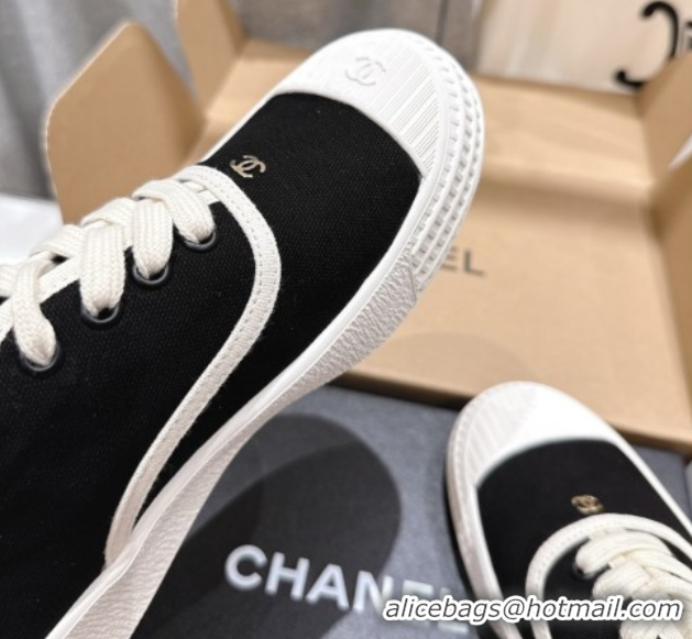 Best Product Chanel Canvas Sneakers Black 2025 CH061007