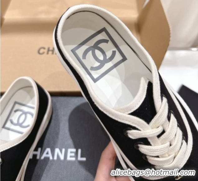 Best Product Chanel Canvas Sneakers Black 2025 CH061007