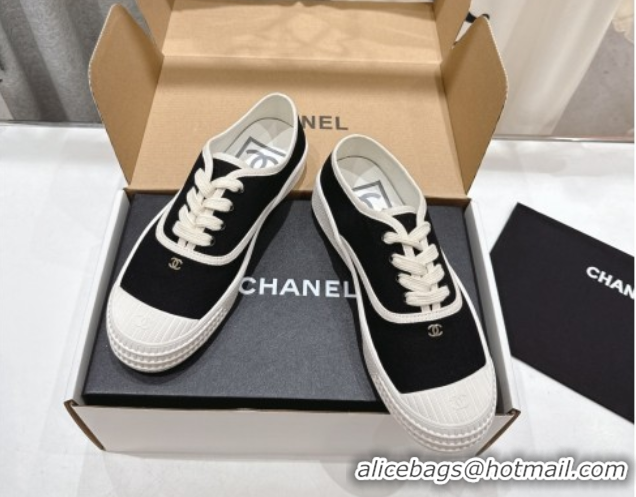 Best Product Chanel Canvas Sneakers Black 2025 CH061007