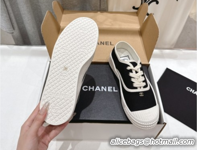 Best Product Chanel Canvas Sneakers Black 2025 CH061007