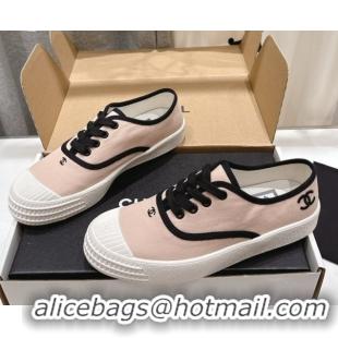 Popular Style Chanel Canvas Sneakers Light Pink 2025 CH061007