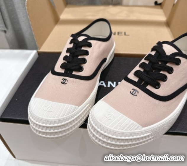 Popular Style Chanel Canvas Sneakers Light Pink 2025 CH061007