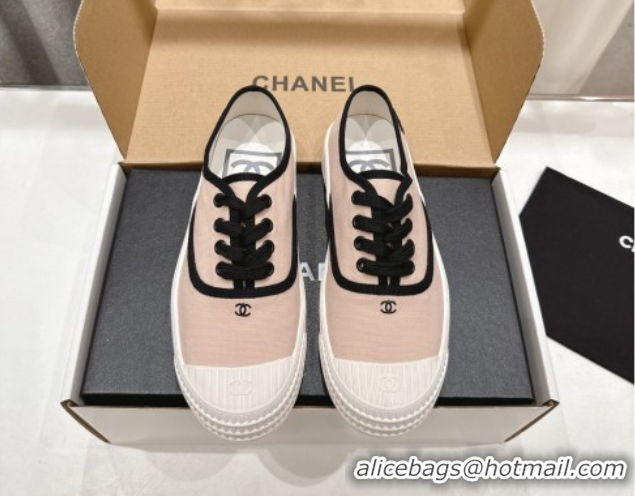 Popular Style Chanel Canvas Sneakers Light Pink 2025 CH061007