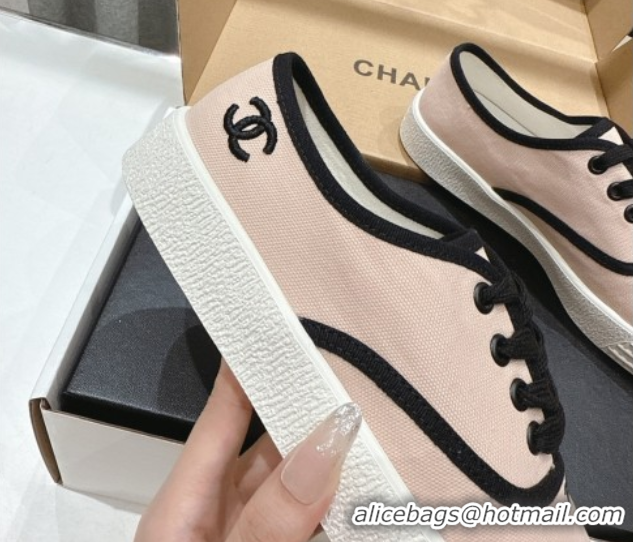 Popular Style Chanel Canvas Sneakers Light Pink 2025 CH061007