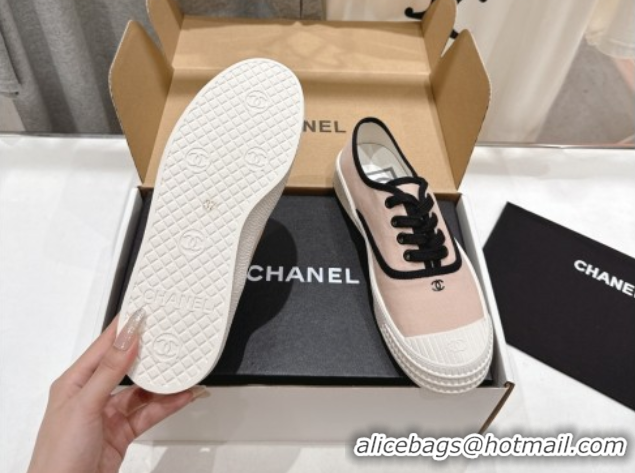 Popular Style Chanel Canvas Sneakers Light Pink 2025 CH061007