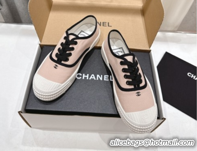 Popular Style Chanel Canvas Sneakers Light Pink 2025 CH061007