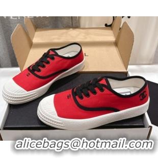 Grade Quality Chanel Canvas Sneakers Red 2025 CH061007