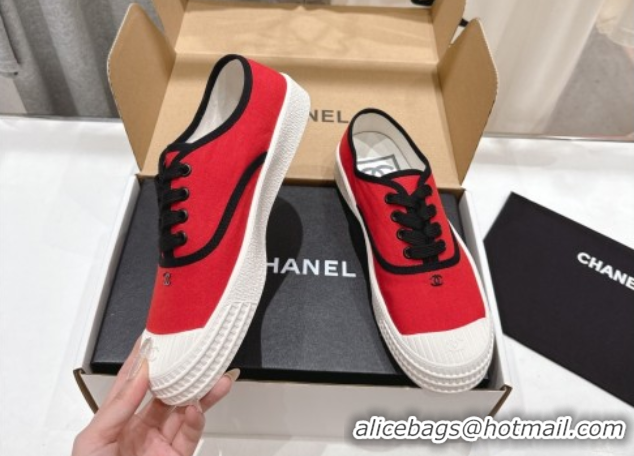 Grade Quality Chanel Canvas Sneakers Red 2025 CH061007