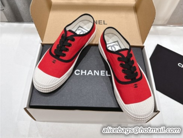 Grade Quality Chanel Canvas Sneakers Red 2025 CH061007