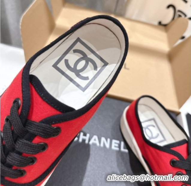 Grade Quality Chanel Canvas Sneakers Red 2025 CH061007
