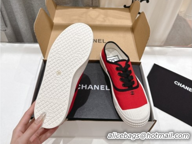 Grade Quality Chanel Canvas Sneakers Red 2025 CH061007