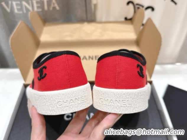Grade Quality Chanel Canvas Sneakers Red 2025 CH061007