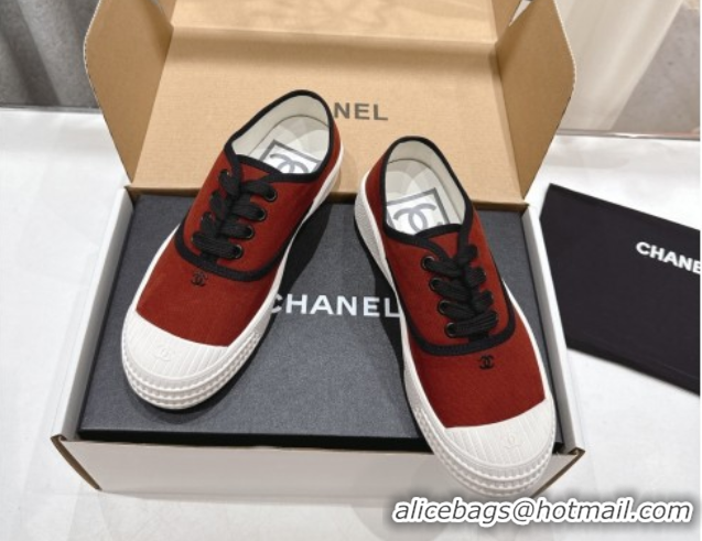 Discount Chanel Canvas Sneakers Dark Orange 2025 CH061007