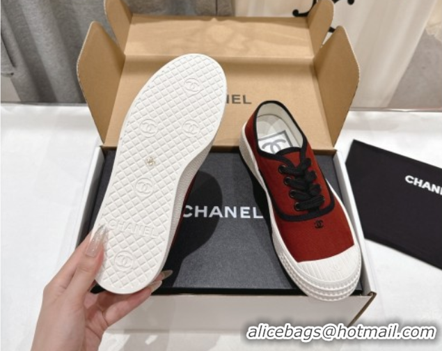 Discount Chanel Canvas Sneakers Dark Orange 2025 CH061007