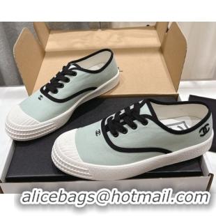 Fashion Chanel Canvas Sneakers Green 2025 CH061007