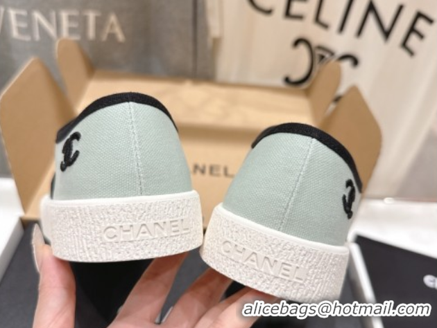 Fashion Chanel Canvas Sneakers Green 2025 CH061007
