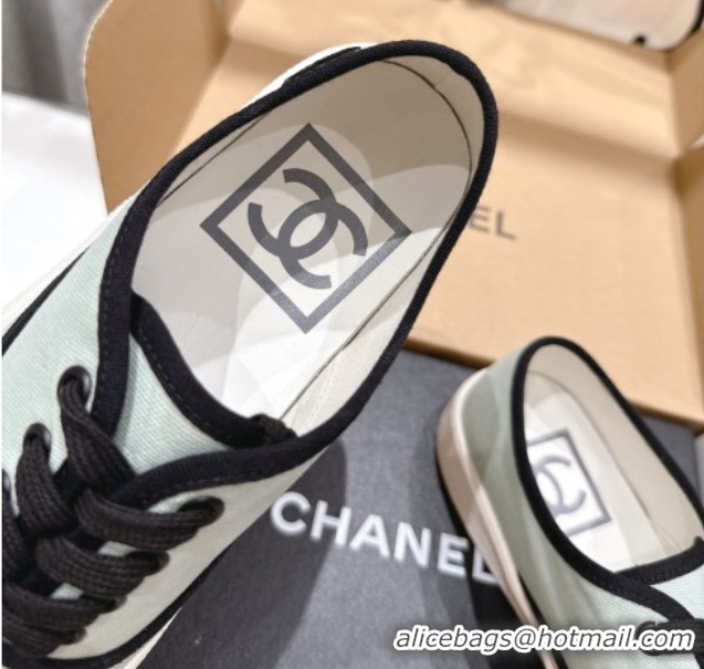 Fashion Chanel Canvas Sneakers Green 2025 CH061007