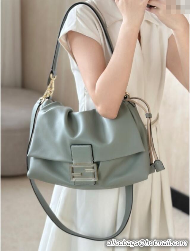 Super Quality Fendi Mamma Baguette Large Bag in Nappa Leather 8677L Green 2025