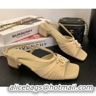Most Popular Chanel Suede Sandals 3cm with CC Beige 2025 CH061010