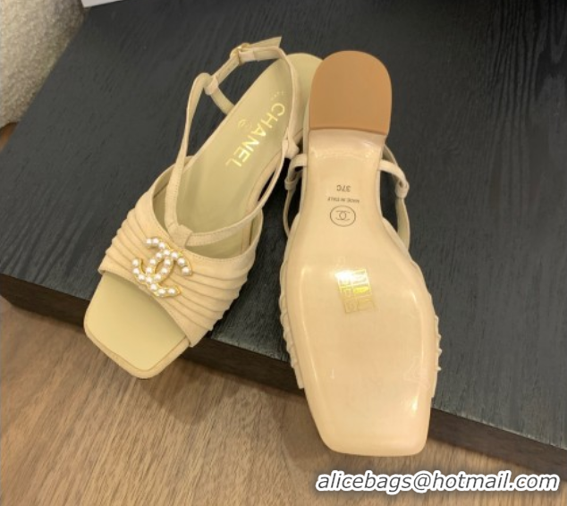 Most Popular Chanel Suede Sandals 3cm with CC Beige 2025 CH061010
