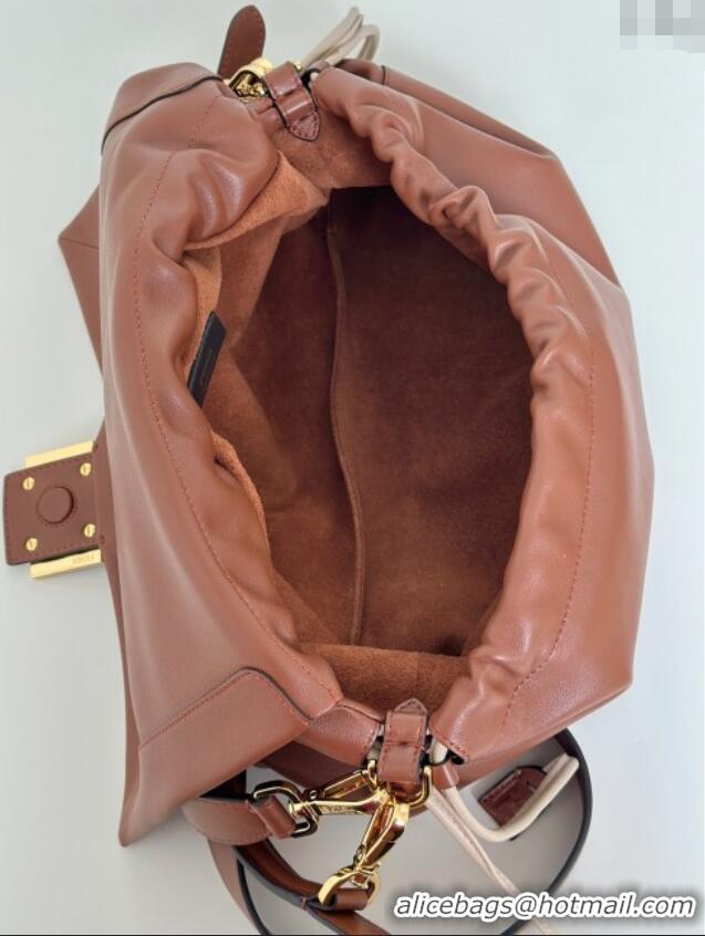 Good Taste Fendi Mamma Baguette Large Bag in Nappa Leather 8677L Brown 2025
