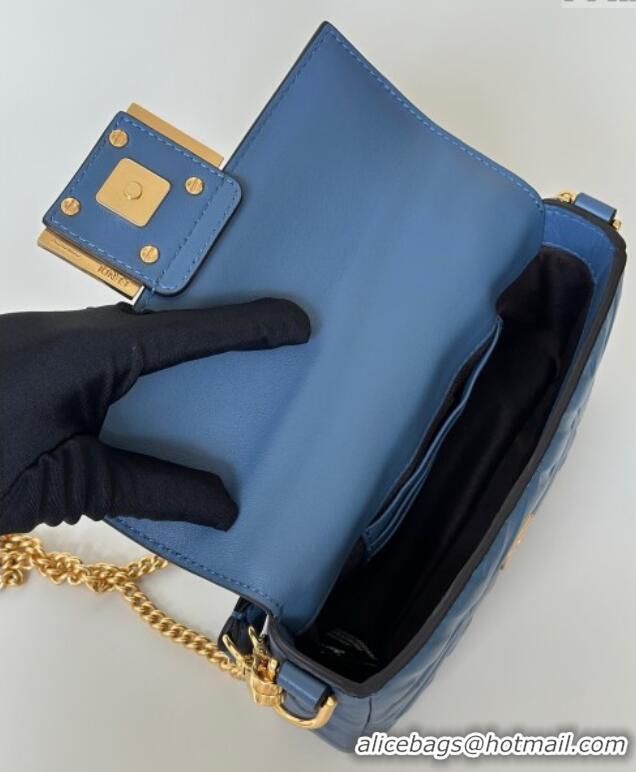 Buy Cheapest Fendi Baguette Mini Nappa Leather Bag 0135S Dark Blue 2025