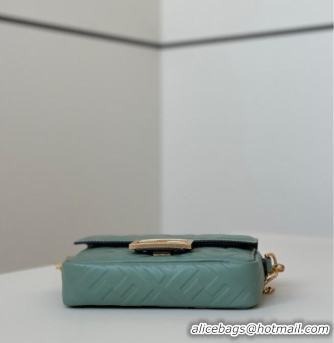 Top Design Fendi Baguette Mini Nappa Leather Bag 0135S Green 2025